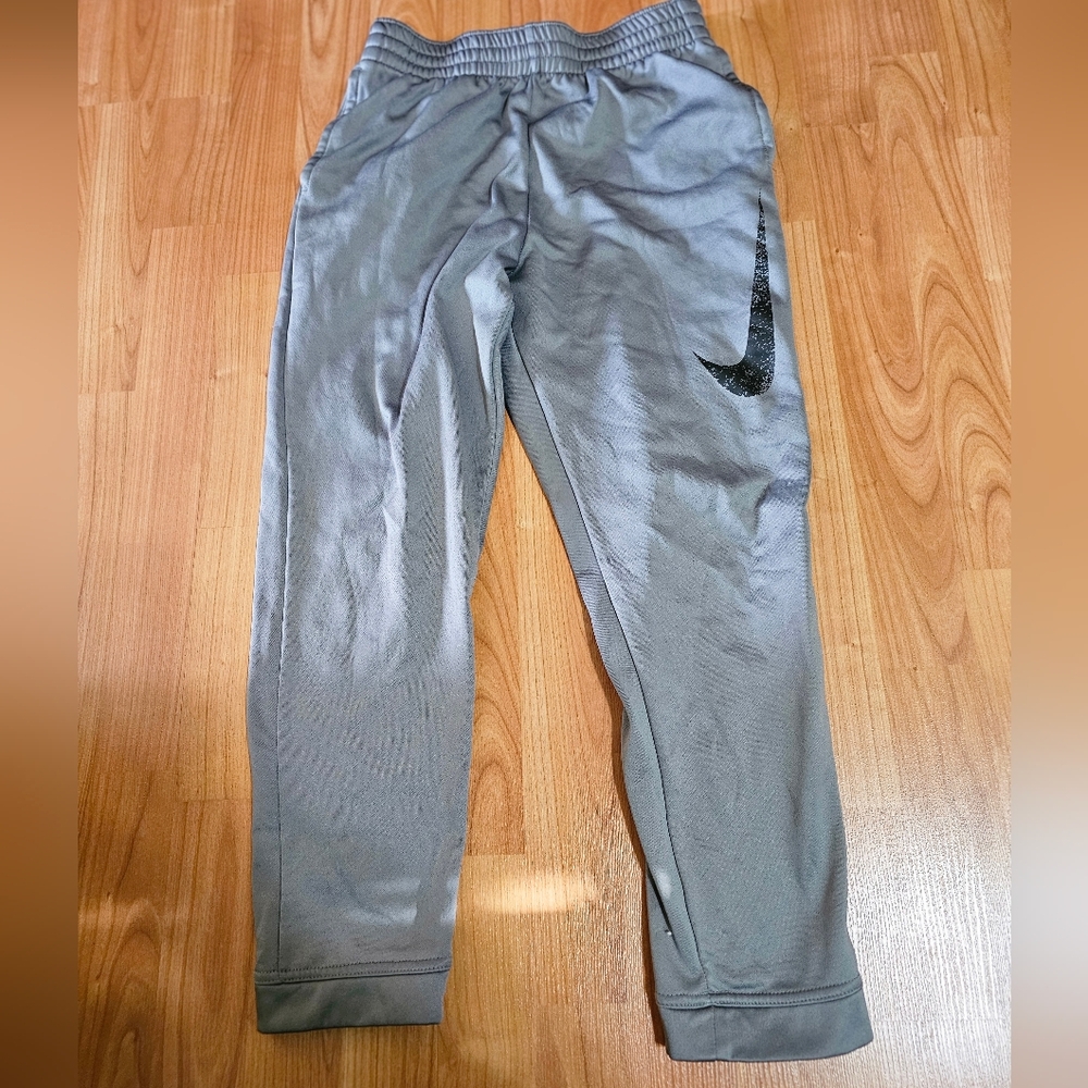 Nike Kids Gray Joggers with Black Swoosh